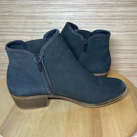 KENSIE Gerona Perforated Suede Ankle Booties, Dark Gray, US 10 - Picture 7 of 10